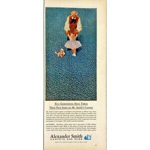 Alexander Smith Carpets and Rugs "5 Generations Taken Their First Steps" Ad 1963